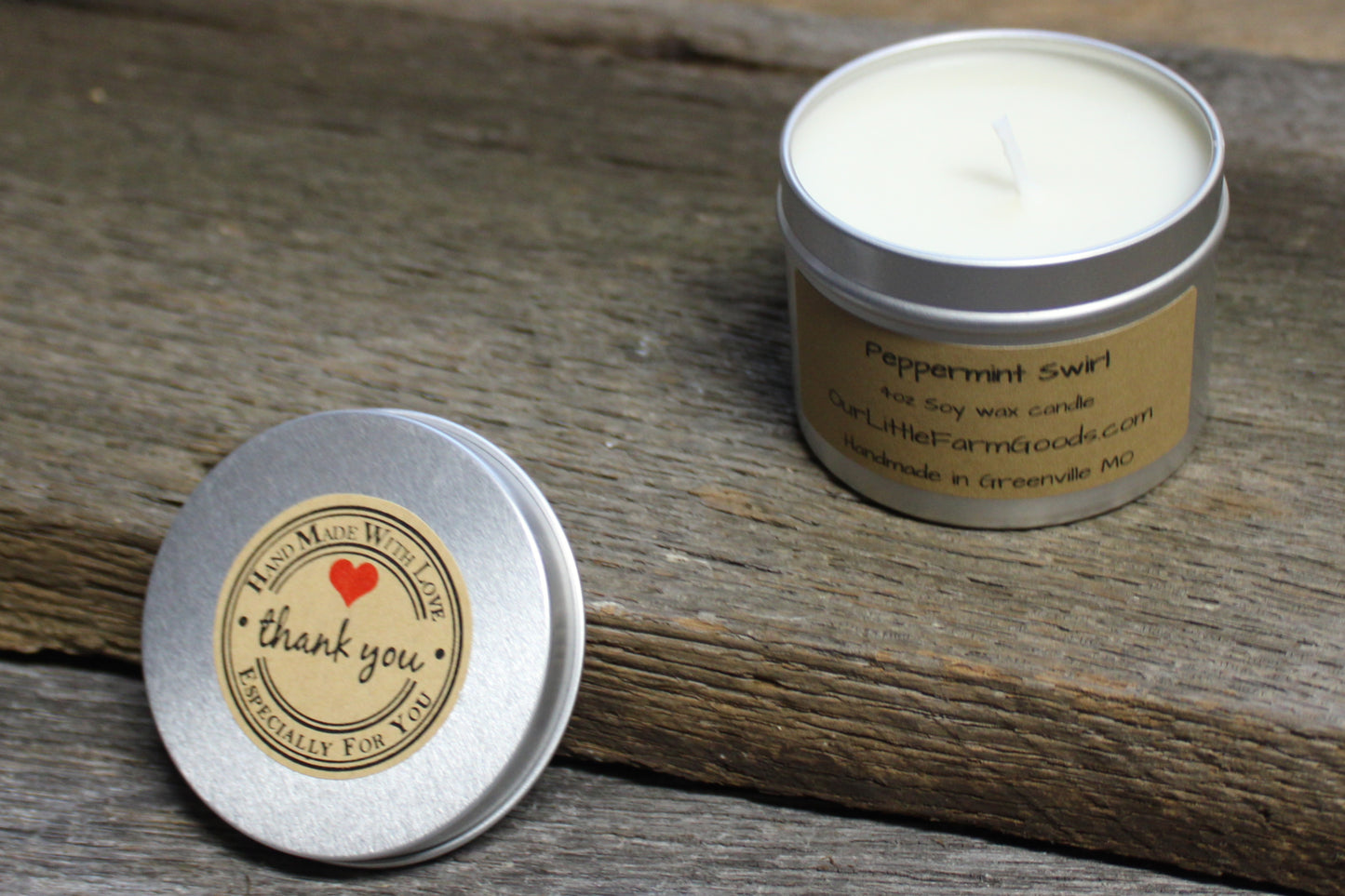 Peppermint Swirl Candle 4oz